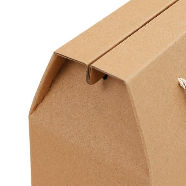 Embalagem personalizada Caixa de papel kraft reciclado com alça de corda Itens ambientais e de embalagem