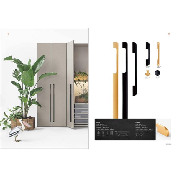 Aluminum Metal Modern Style Black Wardrobe Door Handel Cabinet Handle Matte Black