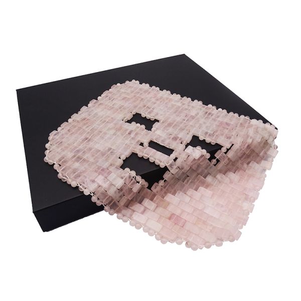 7.4*9.25inch Rose Quartz Jade Mask Eye Massager Natural Stone Face Massager Sleep Mask For Beauty Masssage Function