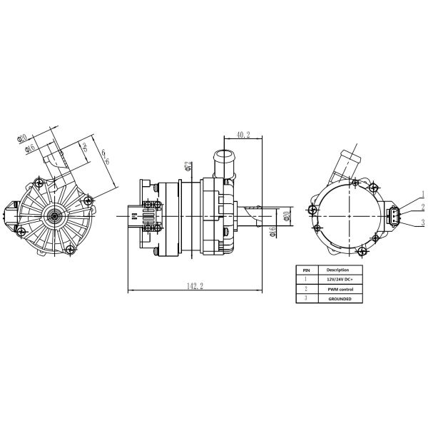 Водяная помпа длинного срока службы автоматическая электрическая, автомобильная встроенная водяная помпа 12v, насос мотора bldc, насос intercooler