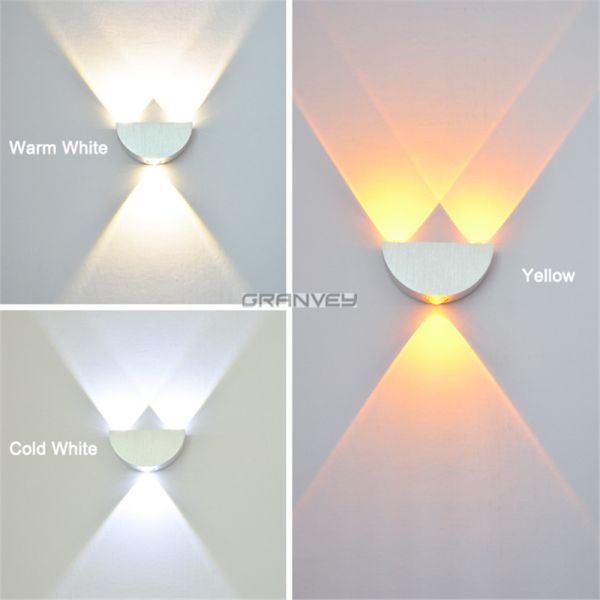 Half Round Decorative Indoor LED Wall Lights IP 54 Aluminum Wall Mounted Lamp