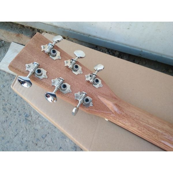 AAAA handmade all Solid OKA guitar dreadnought body guitar imported wood soundhole EQ D acoustic electric guitar