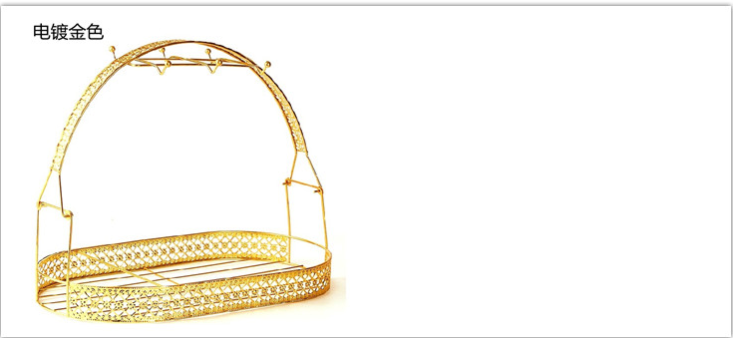 Gold Plated Six Hooks Tea Cup Holder Stand For Decoration