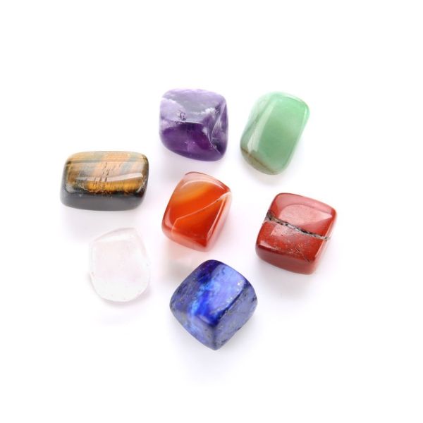 2023 Natural Crystal Healing Stone Engrave Chakra Sets with Religious Style India Regional Feature