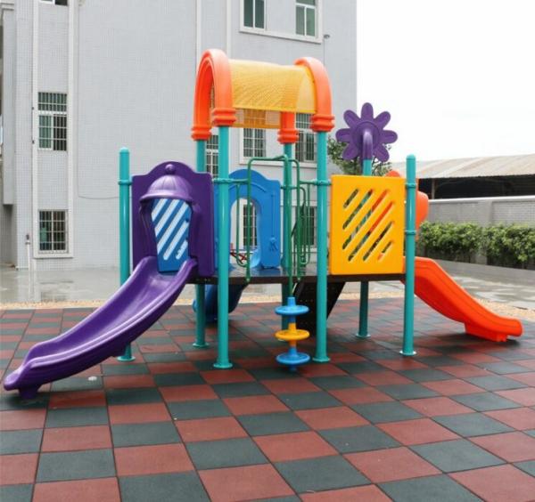 Colorful Playground Rubber Mats / Rubber Gym Floor Mats /Outdoor Rubber Tiles 50*50*5CM