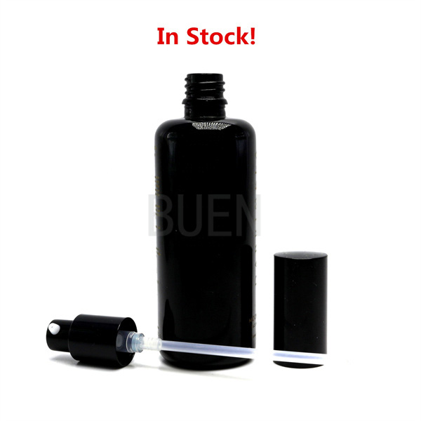 Черная круглая стеклянная бутылка масла Essensial стекла сыворотки бутылки капельницы