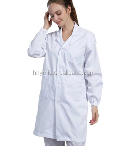 High Quality Hospital Uniforms White Lab Coat  for women Medical gown Doctor and Nurse Scrub  60% Cotton 40% Polyester