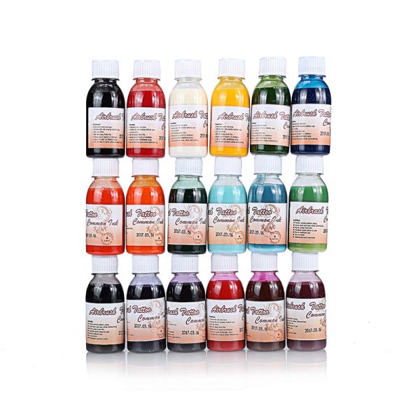 Air Brush Paint Body Water - Based Liquid Ink For Temporary Tattoo 18 Colors