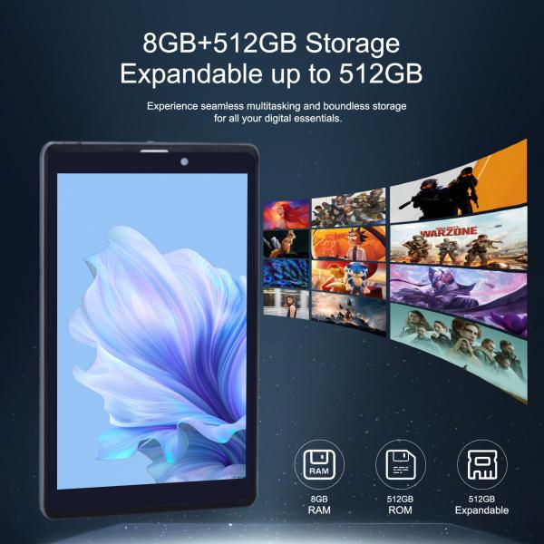 C idea Android Tablet PC Dual Camera 8 Inch 1280x800 IPS HD Display Android 12 Tablets for Student CM818-Grey