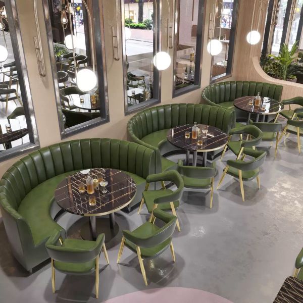 Hot Sale Luxury Bench Booth Sofa for Modern Restaurants Nightclubs Hotels Schools-Custom Aluminum Restaurant Furniture Durable