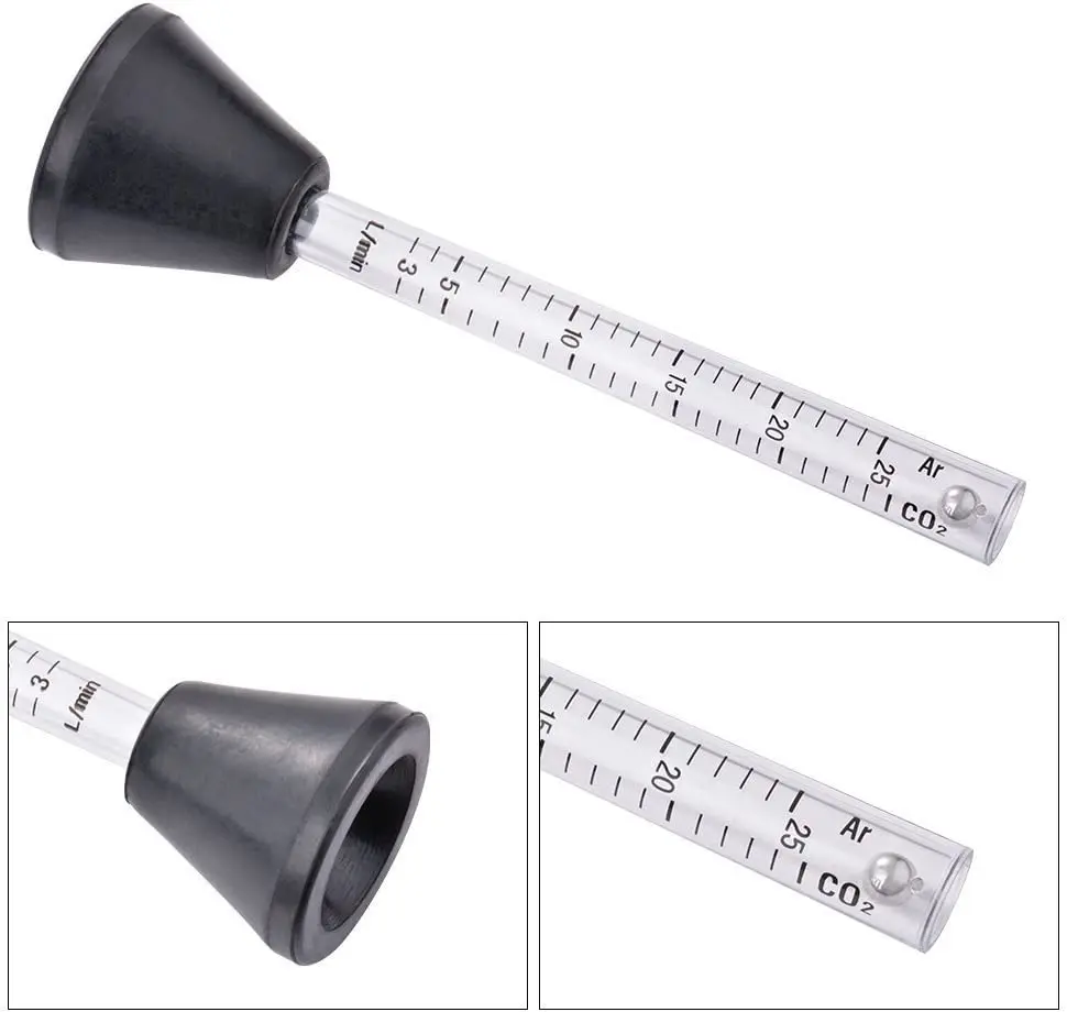 Transparent 25ml Measuring Flowmeter for Mig Tig Welder Welding Suitable gas CO2/Argon