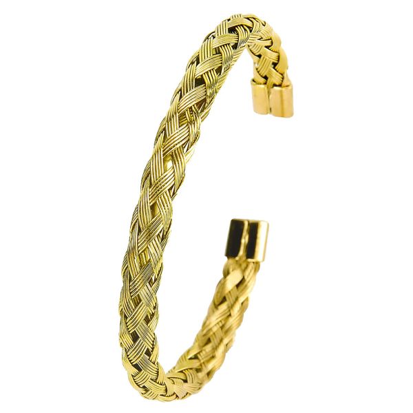 Wire rope twist Braided black bracelet Stainless Steel C-shaped opening titanium steel mesh twisted wire bracelet