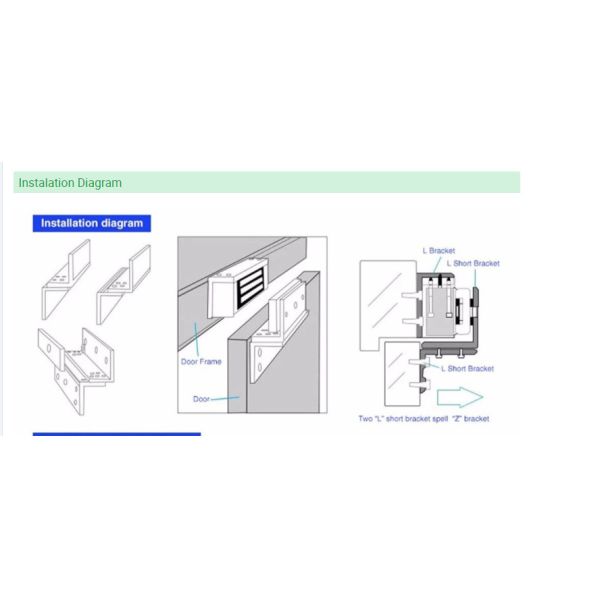300lbs 180kg ZL Electric Magnetic Lock Aluminum L Bracket