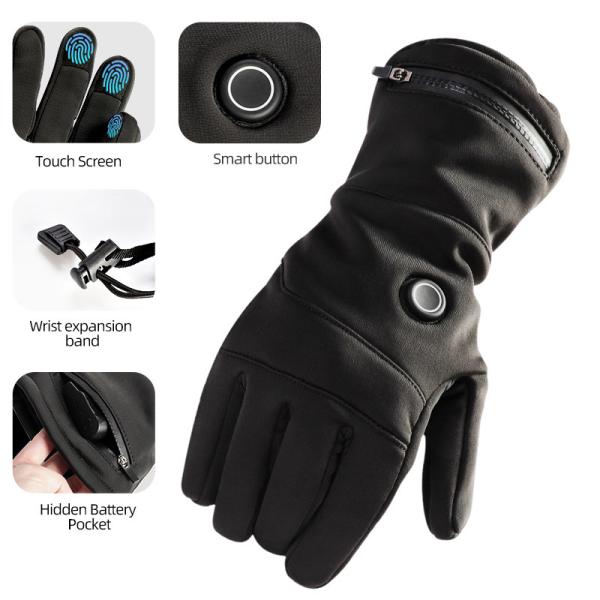 2600mAh Heated Fishing Gloves Battery Powered Heated Gloves Motorcycle with Three Temperature Adjustable
