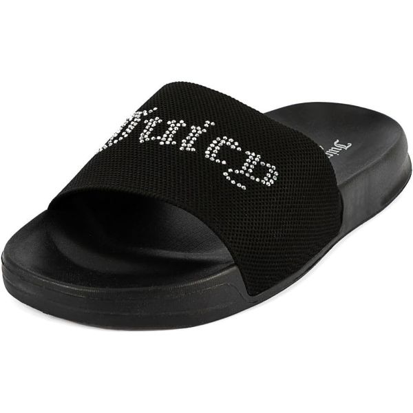 Utilisation occasionnelle en plein air Des toboggans d'été Sandals plats avec une partie supérieure textile en perles