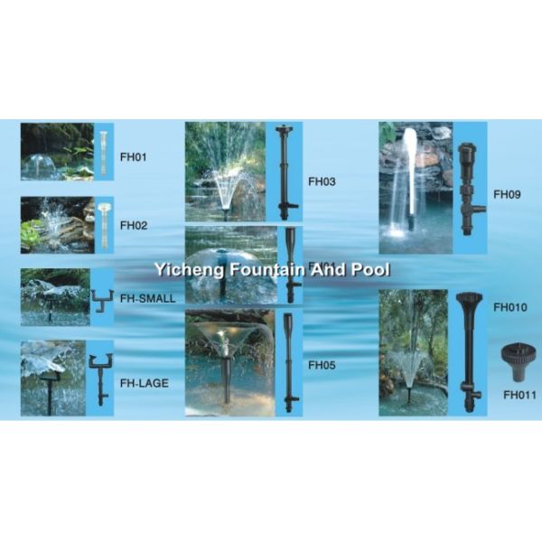 Small Submersible Fish Pumps With Fountain Head / Nozzle For Garden Yard