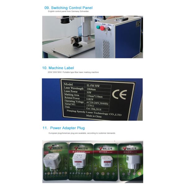 Sino Galvo Scanner Fiber Laser Engraving Marking Machine Air Cooling 2 years warranty