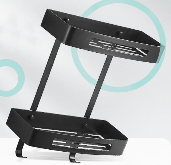 Matte Black Bathroom Shower Caddy , 304 Stainless Steel Shower Shampoo Holder