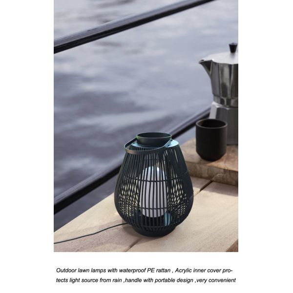 IP44 Waterproof Rattan Garden Lanterns For Outdoor Landscape Floor