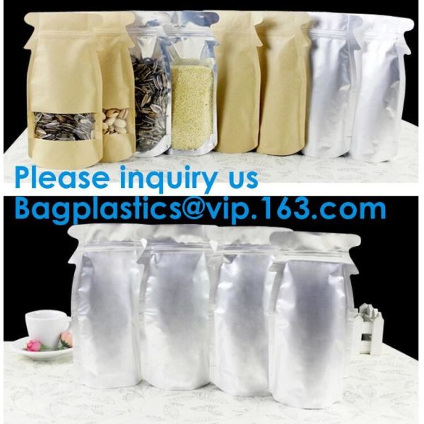 Customized Printing Laminated Material Food Grade Packaging Aluminum Foil Food Packing Bags With Zip Lock bagease, pack