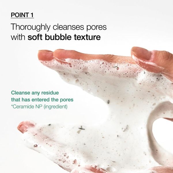 Purificateur en mousse double purificateur gel de lavage du visage herbes minérales infusées blanchiment du visage lavage de tête noire