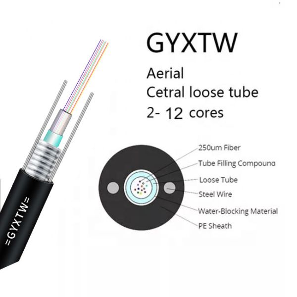 GYXTW 2 4 6 Core Fiber Optic Cable With Central Tube Structure
