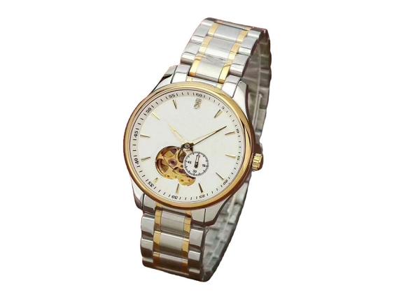 Index Hands Markers Stainless Steel Automatic Watch Male White / Black Face