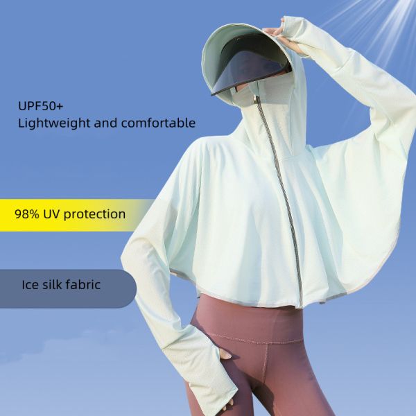 Thin Sun Jacket With Hood 360 Degree Protection Long Sleeve Sun Protection Jacket