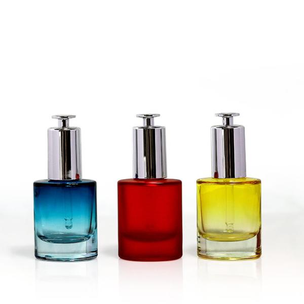 Frosted Luxury Cosmetic Packaging 30ml Black Glass Dropper Bottle