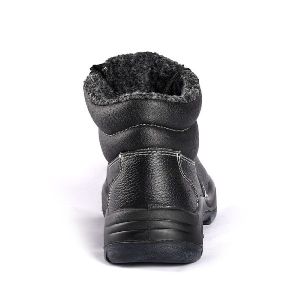 Invierno Anti-Rompe del dedo del pie de acero de piel de vaca de lana de revestimiento confortable Trabajadores hombre zapatos de seguridad