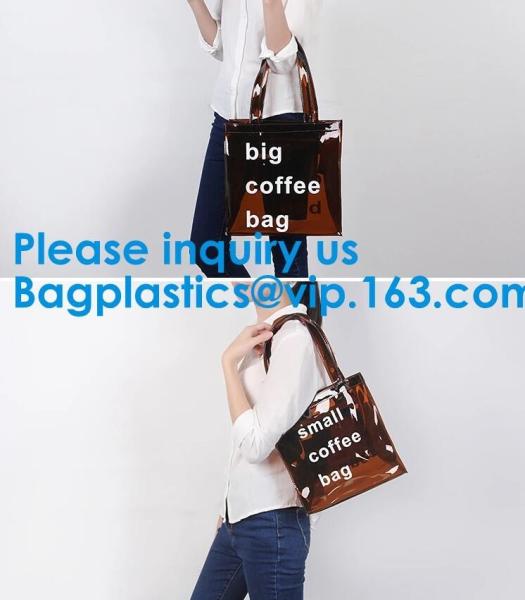 Clear Shopping Bag PVC Handbag Fashion Big Bags Jelly Package Large Transparent Tote Bag Shoulder Bag Leisure Beach Bag