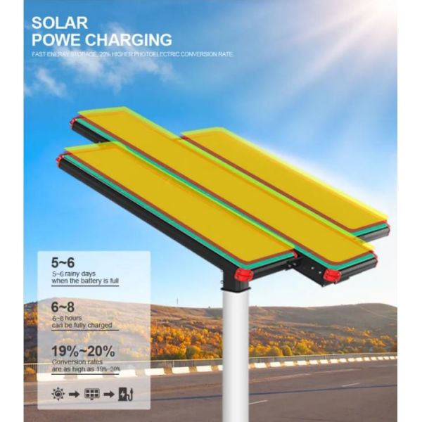 L'ODM extérieur tout dans un réverbère solaire de LED a intégré 160w en aluminium 200w 320w 360w