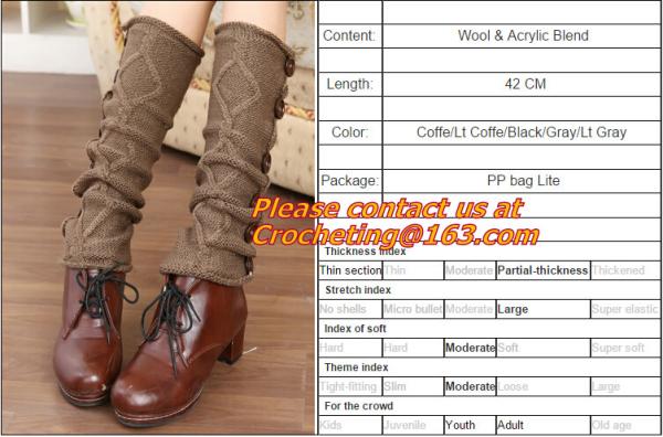 leg warmers loose socks wool blend button down pierced decoration boot socks fashion