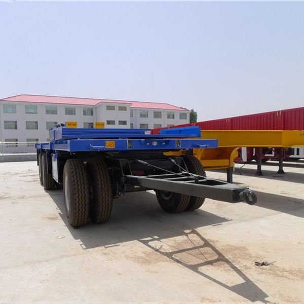 20ft Size Flat Bed Semi Trailer 12 Wheels 3 Axle Cargo Truck Trailer