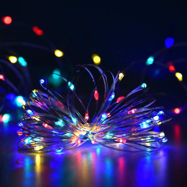 Multicolor 100 LED Solar Powered String Lights Outdoor Waterproof Copper Wire Fairy Lights