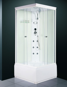 Закаленный ливень паровой бани стеклянного ABS верхний черный для массажа