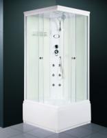 Douche noire supérieure de bain d'eau bouillante d'ABS de verre trempé pour le massage
