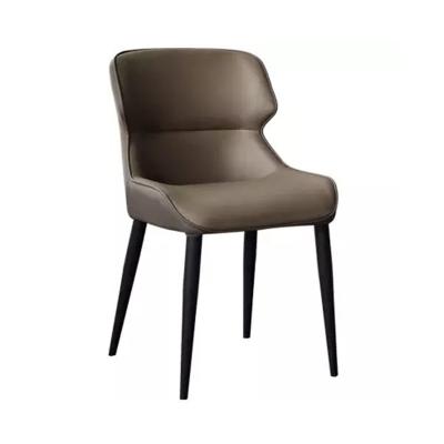 Delicate Stitching Retro Style Metal Legs Dining Chairs Scratching Proof