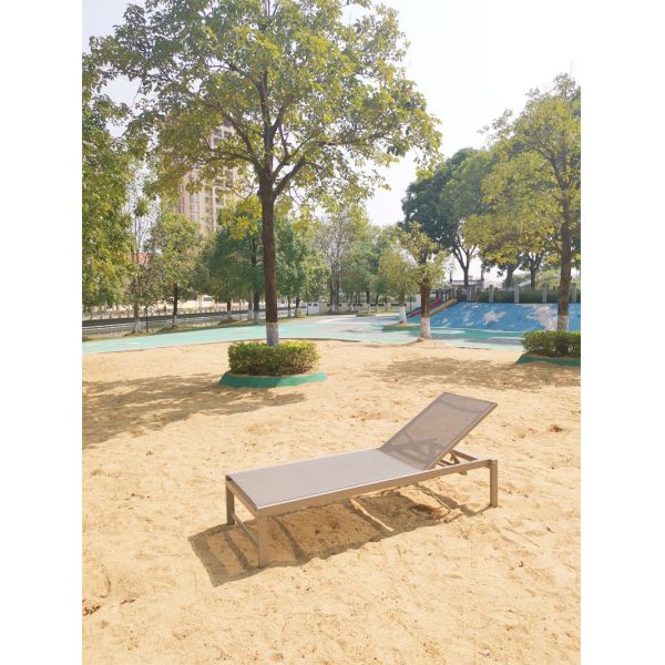 Upgrade Your Beach and Pool Experience with this Metal Outdoor Patio Wave Chaise Lounger