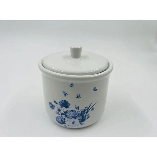 Керамические комплекты аксессуаров для ванной комнаты круглой формы белый с цветочным наклейкой