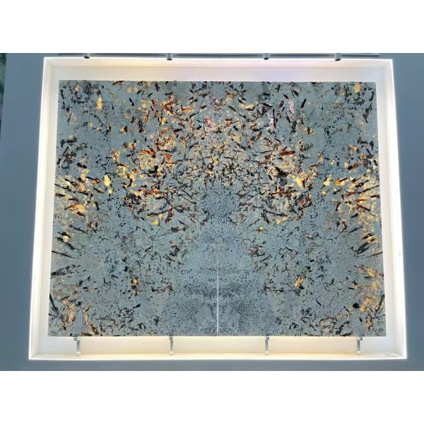 Natural Brazil Blue Marble Granite Kitchen Marble Slab Translucent Stone For Indoor
