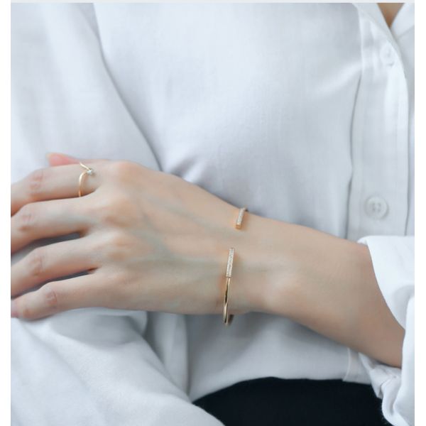набор Bangle круга Bangle 4.0g диаманта золота 0.12ct 18K открытый