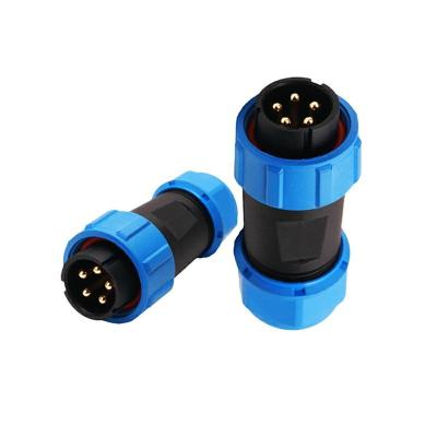 SP21 5 Pin Waterproof Electrical Connectors Male rosqueou o conector de cabo