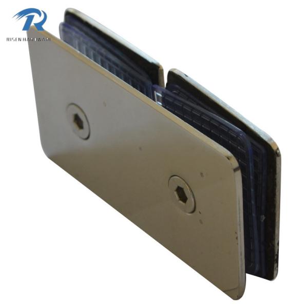Glass elliptical partition brace RS1830, 180 degree, double, material stainless steel, finishing satin