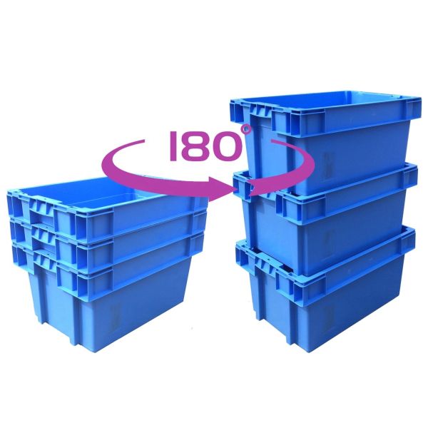 Stack And Nest Plastic Crate Manufacturer Wholesale Nesting Space-Saving Reusable Logistics Crates