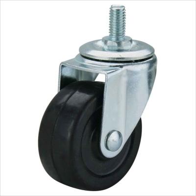 40mm stem swivel caster soft rubber wheels for wood floors