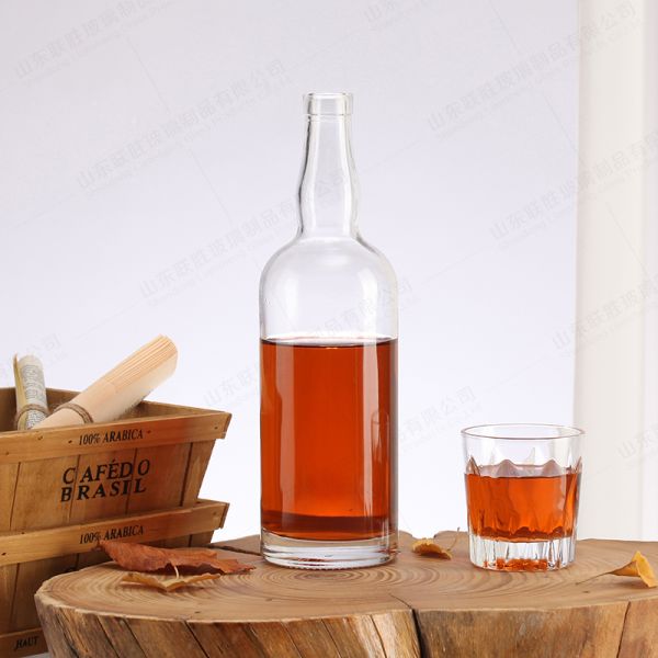 Flint Glass Bottles for Whiskey Gin Rum Vodka Brandy in Various Sizes and Capacities