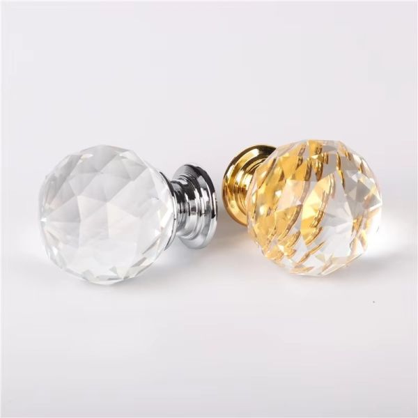 Hardware Accessories Zinc Alloy Wardrobe Knob Pull Kitchen Cabinet Drawer Sphere Ball 20mm Crystal Furniture Handle