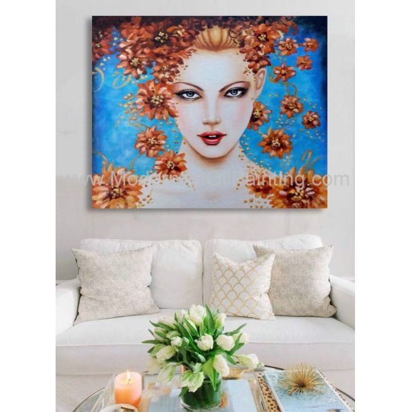 Стиль современного фигуративного портрета искусства картины маслом женского крася самый новый