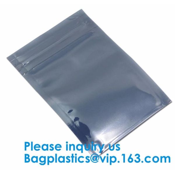 Aluminium Plastic Antistatic K Esd Shielding Electronic Packaging Pet Bag With Zip,Black Conductive Bag, Grid Bag